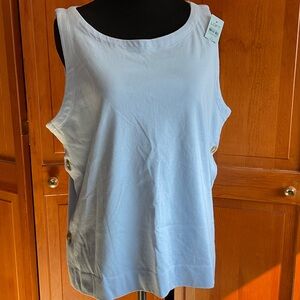 LOFT Light Blue Tank Top with Button Details